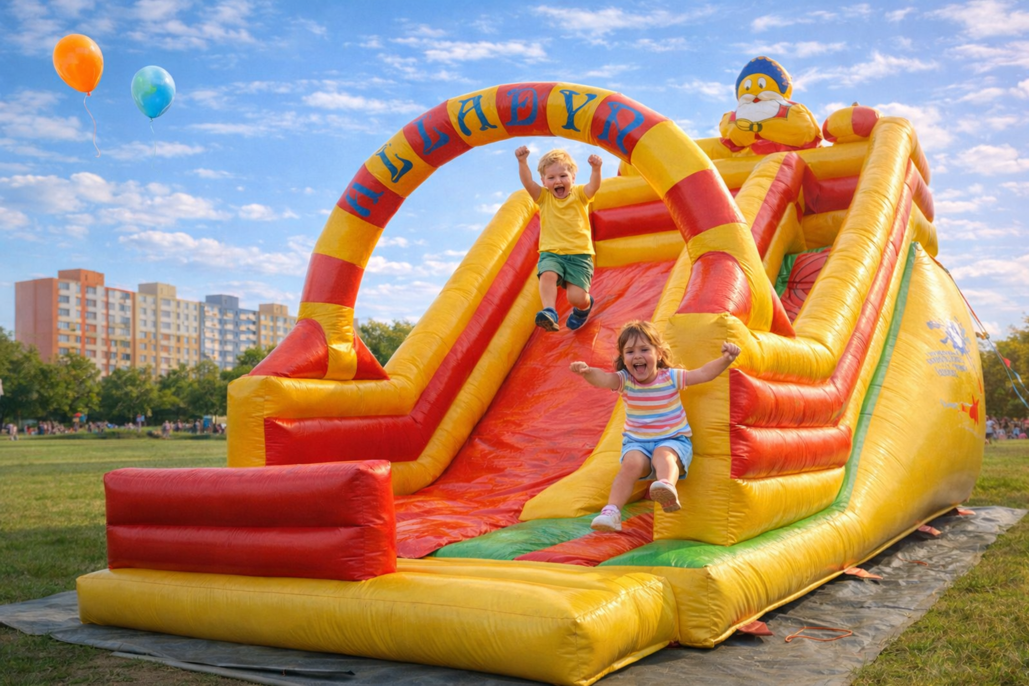 Dětské atrakce k pronájmu Praha – nafukovací skluzavka Vinelan